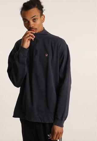 VINTAGE FILA EMBROIDERED LOGO 1/4 ZIP SWEATSHIRT