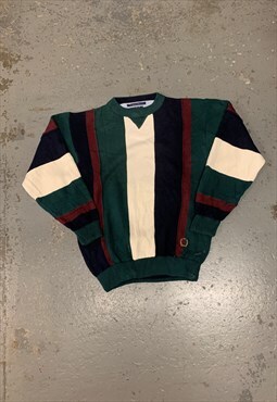 Vintage Tommy Hilfiger Knitted Jumper Patterned Sweater 