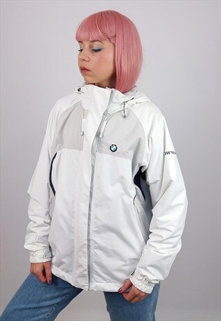 HENRI LLOYD VINTAGE 90'S BMW SAILING JACKET IN WHITE