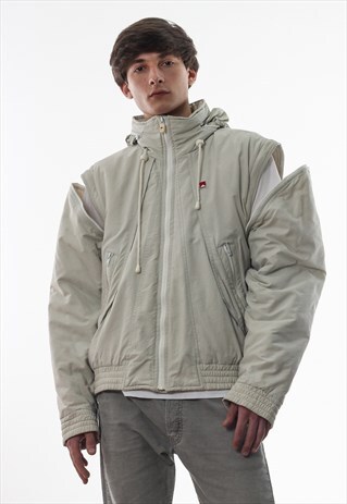VINTAGE MARLBORO WINTER PADDED COAT 90S BEIGE