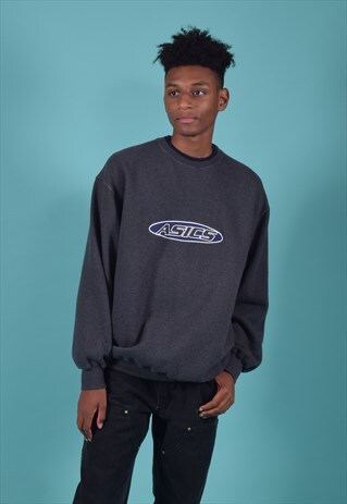 VINTAGE ASICS ASPHALT GREY SWEATSHIRT