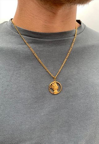 QUEEN ELIZABETH PENDANT NECKLACE CHAIN- GOLD