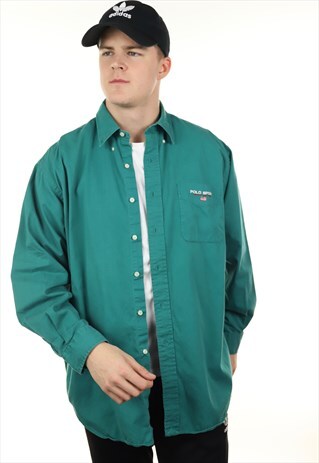 VINTAGE RALPH LAUREN POLO SPORT SHIRT GREEN