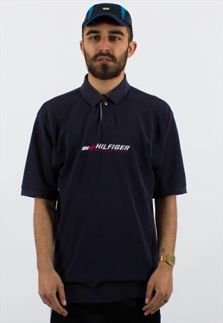 TOMMY HILFIGER SPELL OUT POLO SHIRT