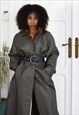 Long coat in real leather
