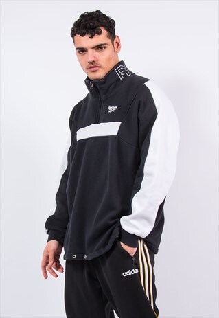 VINTAGE REEBOK 1/4 ZIP SWEATSHIRT SPELL OUT