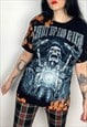GRUNGE STYLE BLEACHED DISTRESSED BIKER GRAPHIC T-SHIRT