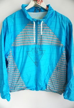 Vintage Windbreaker Jacket Tracksuit Light Blue Activewear