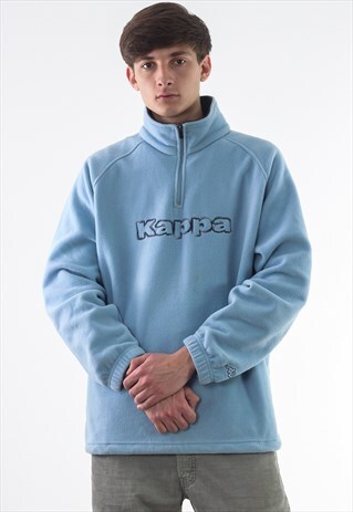 VINTAGE KAPPA PULLOVER JACKET 90S BLUE BIG LOGO