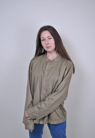 90S BROWN MINIMALIST JACKET, MILITARY BOMBER