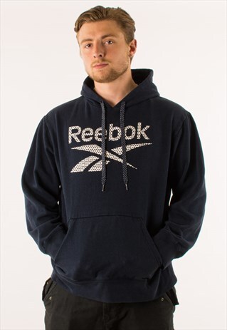 VINTAGE NAVY REEBOK HOODIE PULLOVER