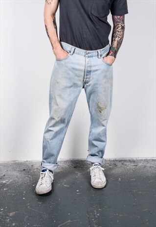 VINTAGE BLUE LEVI'S 501 PAINT JEANS