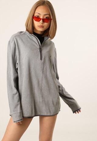 VINTAGE NAUTICA EMBROIDERED LOGO 1/4 ZIP SWEATSHIRT