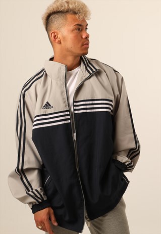 VINTAGE ADIDAS EMBROIDERED LOGO TRACK JACKET