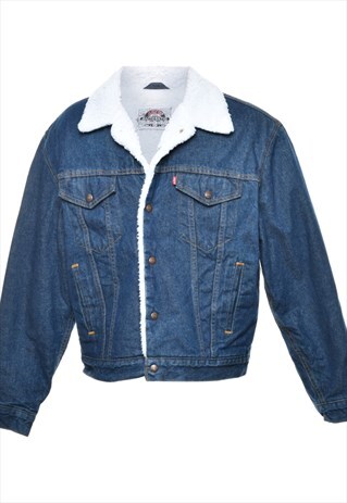BEYOND RETRO VINTAGE LEVI'S SHEARLING LINED MEDIUM WASH DENI