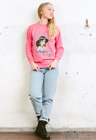 VINTAGE 80S CANDY PINK DISNEY PRINCESS SWEATSHIRT