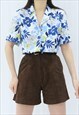 90s Vintage Multicoloured Floral Shirt (Size M)