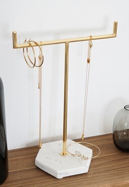 Nikita By Niki Marble Jewellery T- bar Stand In Gold