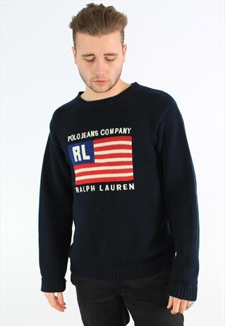 RALPH LAUREN POLO SPORT FLAG KNITTED HALF-ZIP JUMPER