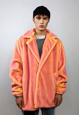 Luminous fur coat handmade 2in1 color changing fleece jacket