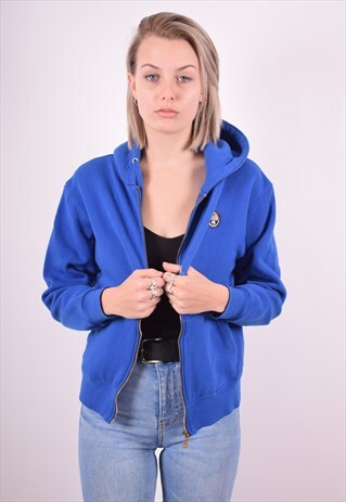 NAPAPIJRI WOMENS VINTAGE HOODIE JACKET SMALL BLUE 90'S