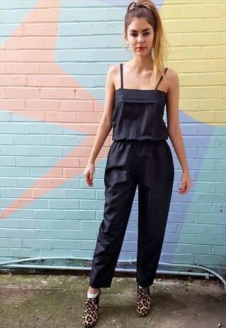 BLACK STRAPPY ALL-IN-ONE JUMPSUIT