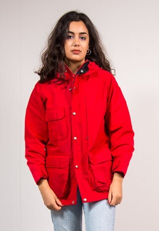 90'S VINTAGE RED WOOLRICH BLANKET LINED COAT JACKET