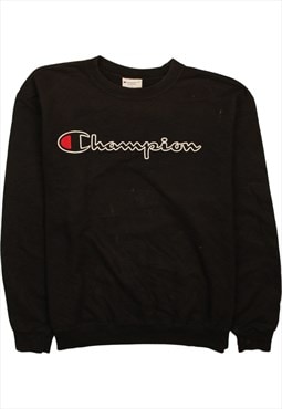 Vintage 90's Champion Sweatshirt Spellout Crew Neck Black