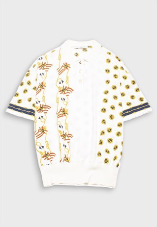 WHITE T-SHIRT DECORATED WITH MARINE ANCHOR PRINTS