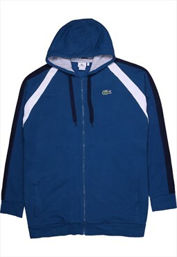 Vintage 90's Lacoste Hoodie Sportswear Full Zip Up Blue