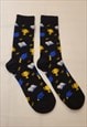 READING PATTERN COZY SOCKS (ONE SIZE) IN BLACK COLOR