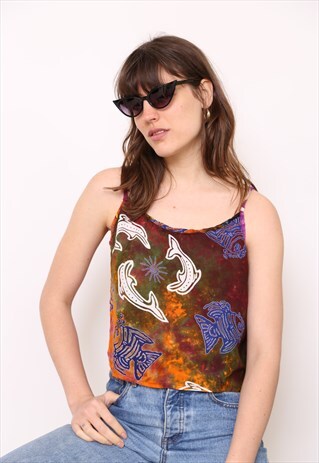 VINTAGE 90S HIPPY TIE DYE CAMI TOP