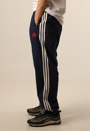 VINTAGE ADIDAS EMBROIDERED LOGO TRACK BOTTOMS
