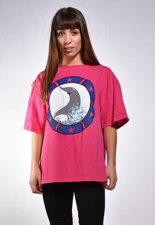 VINTAGE OVERSIZED DOPHIN PRINTED TOP