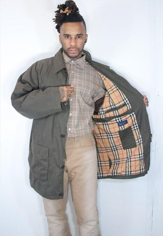 BURBERRY GREEN TRENCH COAT