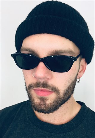 VINTAGE CLUBMASTER BLACK WAYFARER STYLE SUNGLASSES