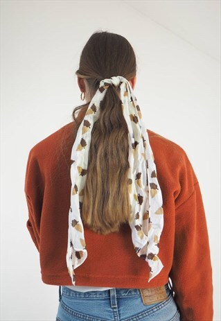 VINTAGE CREAM LEAF SCARF
