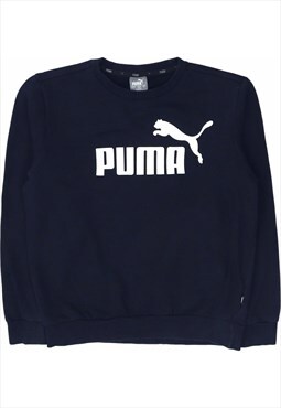 Vintage 90's Puma Sweatshirt Spellout Crewneck Navy