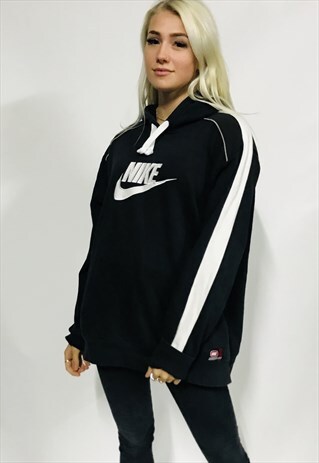 Download vintage NIKE oversized hoodie jumper black spellout 90s ...