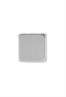 Silver Square Unisex Magnetic Stud Earrings