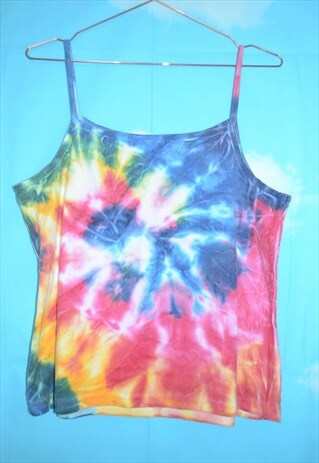 VINTAGE 90'S RAINBOW TIE-DYE CAMI VEST TOP