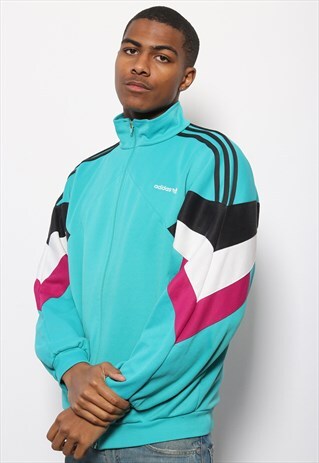 VINTAGE ADIDAS LOGO TRACK JACKET BLUE