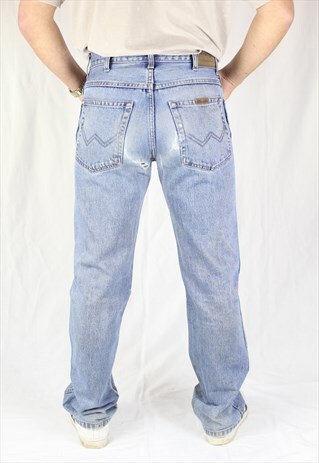 MENS VINTAGE WRANGLER JEANS W30 L30 STRAIGHT TEXAS FESTIVAL