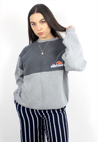 90'S RETRO GREY LOGO OVERSIZED SWEATSHIRT