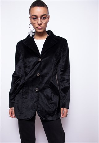 VINTAGE 80S BYBLOS VELOUR BLAZER JACKET ID:1648