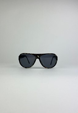 Versace Oversized Shield Sunglasses Black 90s