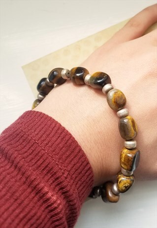 TIGER'S EYE TUMBLE STONE BRACELET