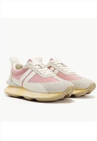 RETRO CLASSIC SUEDE SNEAKERS STRIPED TRAINERS IN PINK
