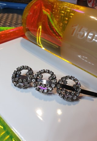 SMILEY FACE STATEMENT DIAMANTE HAIR CLIP/SLIDE