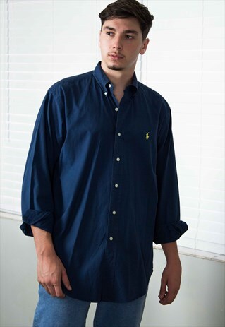VINTAGE POLO RALPH LAUREN SHIRT LOGO 90S M 9